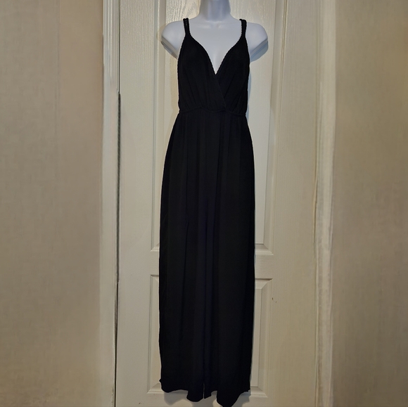 Zara Black Flowy Wide Leg Palazzo Jumper Size L - Picture 12 of 14